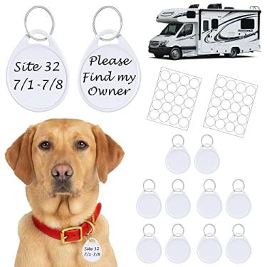 Imagem de DaVoice Equipamento de acampamento para cães, etiquetas de cachorro para acessórios de acampamento de cães, evitar cães perdidos durante a viagem ou acampamento RV, suprimentos de acampamento para cães, acessórios de acampamento para cães, resistente à água (10 unidades)