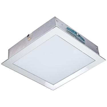 Imagem de Luminaria de Embutir Led Quadrado Vigo de 16W - 24X24 cm Espelho - 3000K - Bivolt - Luz Amarela