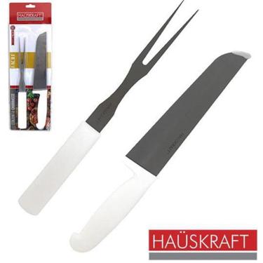 Imagem de Conjunto De Faca De Churrasco 8`` + Garfo De Inox Cabo
