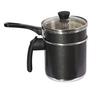 Imagem de Mini Cuscuzeira Caneco Fervedor Aluminio e Tampa De Vidro N12 - Craqueada