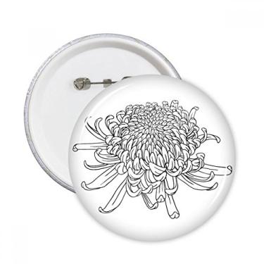 Imagem de Broche redondo de flor com contorno de crisântemo para decoração 5 peças