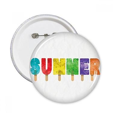 Imagem de Verão, Inglês, Picolé, Sorvete, Alfinetes Redondos, Emblema, Emblema, Acessórios, Decoração 5 peças