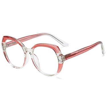 Imagem de Óculos redondos moda arco-íris armação transparente transparente óculos femininos óculos claros, 3, tamanho único