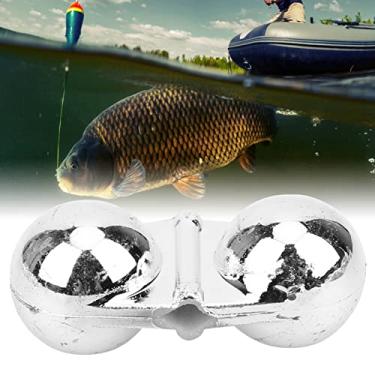 Imagem de Watris Veiyi 40 peças de contas de sino, chocalhos portáteis de peixe-gato, chocalho duplo de pesca para atrair peixes (prata)