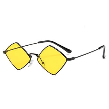 Imagem de Óculos de Sol Vintage Chique Rhombus Mini Para Mulheres Liga Pequeno Espelho Óculos de Sol Masculino Tons Irregulares Óculos Femininos, 1, Tamanho Único