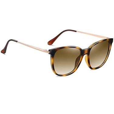 Imagem de Óculos de sol polarizados para mulheres moda tons masculino quadrado vintage senhoras antirreflexo óculos de sol masculinos uv400, c2 leopardo, tamanho único