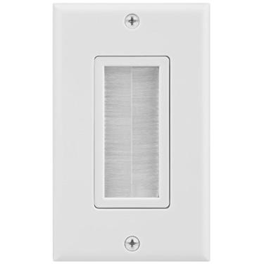 Imagem de Fosmon Placa de parede de 1 entrada, abertura estilo escova, placa de cabo de baixa tensão na parede