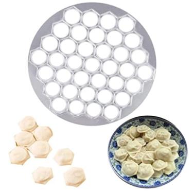 Imagem de Máquina de bolinho de cozinha 19 furos prensa de massa faça você mesmo molde de embalagem de ravioli manual para cozinha doméstica molde de empanada fácil de operar 2 peças, branco, 20,7 cm