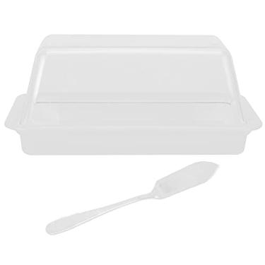 Imagem de Caixa de corte de manteiga retangular com tampa Manteiga Keeper Storage Caixa de armazenamento de manteiga Suporte para prato de queijo Bandeja Suprimentos domésticos (2#)
