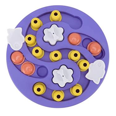 Imagem de Luqeeg Brinquedos de quebra-cabeça para cães, alimentação lenta para cães, alimentador lento interativo para cães, dispensador de petiscos mentalmente estimulante, treinamento inteligente para cães, filhotes para treinamento de QI e enriquecimento mental (Roxo)