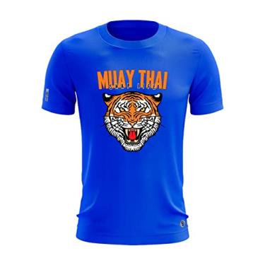 Imagem de Camiseta Shap Life Tigre Muay Thai Academia Treino Luta Cor:Azul;Tamanho:P
