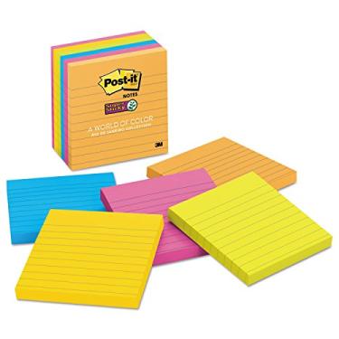 Imagem de 3M 6756Ssuc Post-It Lined Recycled Ss Notes, 4 X 4, Rio De Janeiro Colors, 6/Pk