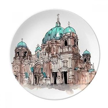 Imagem de Prato de sobremesa Catedral de Berlim na Alemanha Decorativo de Porcelana 20,32 cm Casa