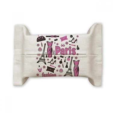 Imagem de Vestir Lady France Torre Eiffel Rosa Suporte Capa de Papel Papel Papel Lenço Saco de Algodão