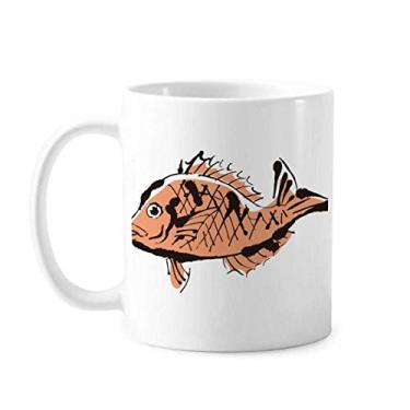 Imagem de Caneca moderna de cerâmica para café e porcelana com desenho de animal de peixe