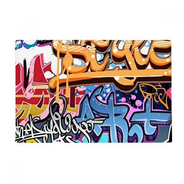 Imagem de DIYthinker Tapete de porta de banheiro com estampa de caveira colorida grafite para piso antiderrapante