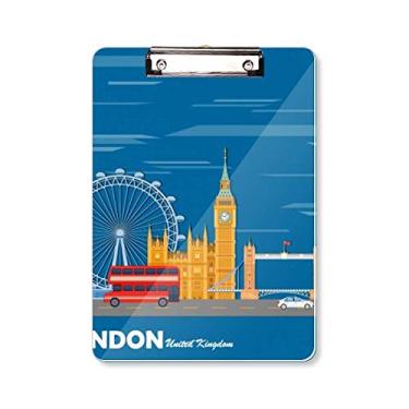 Imagem de London Eye Double Decker Buses Graffiti Prancheta para escrever placa de apoio A4