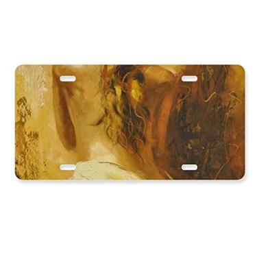 Imagem de DIYthinker Placa de licença Blonde Back Babe Girl Pretty Gal Decoração de aço inoxidável