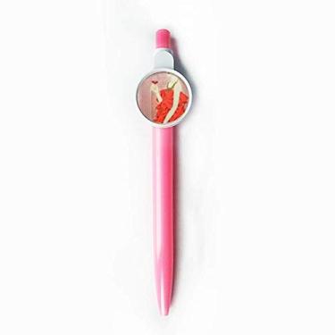 Imagem de Vestido vermelho de beleza pintura chinesa ponta rollerball caneta azul retrátil escrita artigos de papelaria