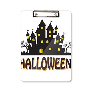 Imagem de Bloco de notas Happy Halloween Castelo de terror Placa de apoio A4