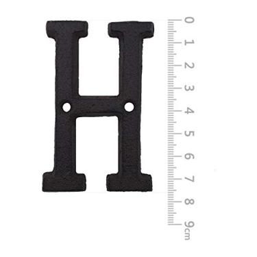 Imagem de Números da casa - Inovador Endereço de ferro forjado Letra - Vintage Unha no molde Números de caixa de correio fundido, 3 Inch, H