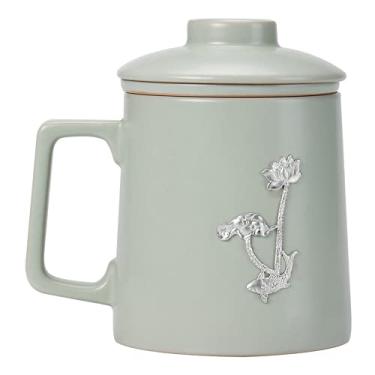 Imagem de PAYNAN Caneca de cerâmica de 400 ml, copo de escritório, filtro de separação de chá, conjunto de chá Kung Fu