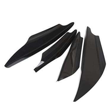 Imagem de Generic Conjunto de 4x Pára-choque Dianteiro Universal para Carro, Divisor de Aletas, Acabamento, Spoiler, Preto