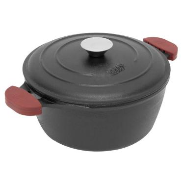 Imagem de Caçarola de Ferro com Alças de Silicone para Fogão Forno 18n MTA 1,6l Preto