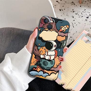 Imagem de Space Star Astronaut Cute Case For iPhone 11 13 12 Pro Max XR X XS Max 8 7 6 6S Plus soft silicone Black Phone Cover Capa,A00190,For iPhone 7 8 SE2