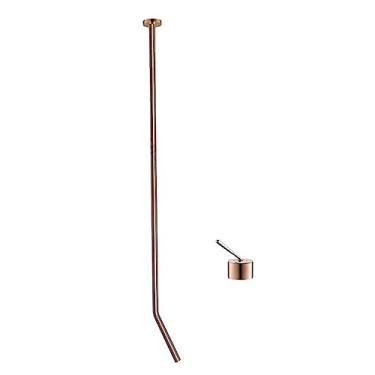 Imagem de Acessórios de banheiro de latão Conjuntos de torneira Torneira de chuveiro Misturador Deck Mount Ceramic Valve Core, deck de ouro rosa, tamanho único