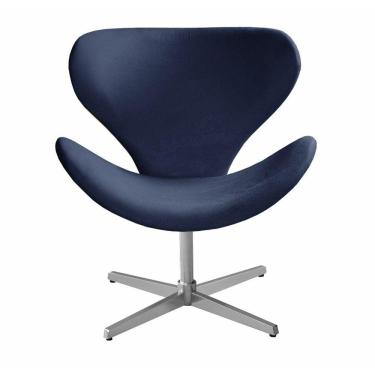 Imagem de Poltrona Decorativa Isis Swan Cadeira Giratória Pé Metal Recepção Escritório