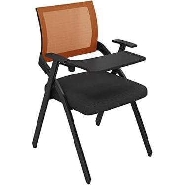 Imagem de Cadeira De Equipe Para Sala De Conferências Cadeira De Treinamento Cadeira De Treinamento Dobrável Com Prancheta Escrivaninha E Cadeira Escolar Cadeira De Uma Peça Com Cerca De 50 Kg,Laranja,40 * 62