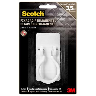 Imagem de SCOTCH 3M Suporte para Vassouras Scotch Fixação Permanente Branco 1 Unidade