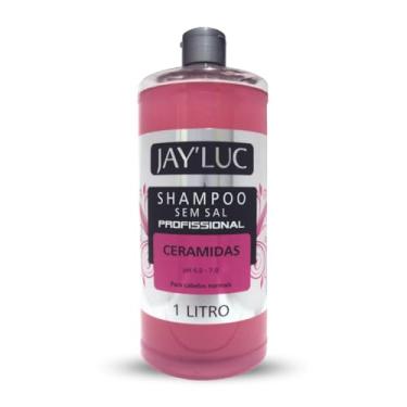 Imagem de Jay'Luc Cosméticos Shampoo Profissional Ceramidas Sem Sal Jay Luc 1L Xampu De Cabelo Profissional Ceramidas Sem Sal Vermelho Para Cabelos Normais Nutrição Intensa