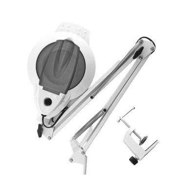 Imagem de Lupa Luminaria Estetica Cosmetologia Dentista Salao Profissional Aumento Led Garra Mesa Suporte
