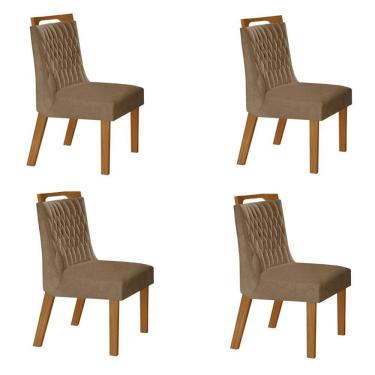 Imagem de Kit 4 Cadeiras Atenas Cinamomo/Pena Caramelo - Lj Móveis