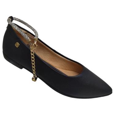 Imagem de Sapatilha Bico Fino Santinelli 1266-554-232 Feminina - Preta