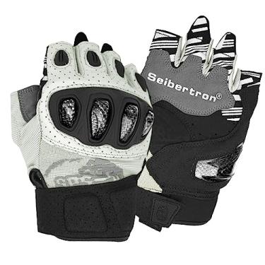 Imagem de Seibertron SPS-5 Unisex Touchscreen Road Racing Motorcycle MTB Sports Gloves Also fit BMX MX ATV Mountain Bike Bicycle Cycling Off-Road/Dirt Bike Motocross etc Half Finger Youth White XL