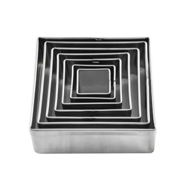 Imagem de Jogo de Aro Inox Cortador Quadrado 7 Peças - Doupan