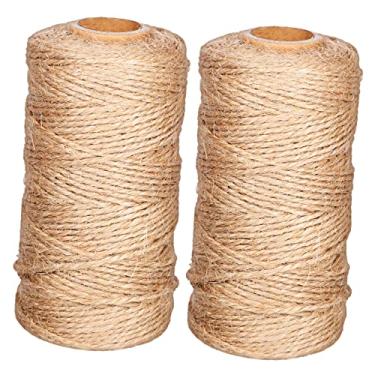 Imagem de Gadpiparty 2 Rolos De Cordas Corda Fio De Algodão Fio De Embrulho De Natal Artesanato De Presépio Fio De Juta Natural 2 Dobras Cordão De Juta 2 Camadas Cordéis Linho Presente Manual