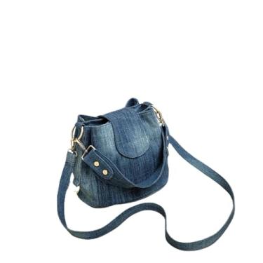 Imagem de KoeLaP Bolsa feminina 2023 Bolsa de ombro balde tamanho pequeno bolsa tiracolo, Azul escuro
