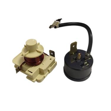 Imagem de NUHFUFA Substituição original QD110H QL2-6.0 Motor de arranque de geladeira + protetor redondo, compressor protetor de iniciante resistente para vários tipos de acessórios de geladeira/freezer