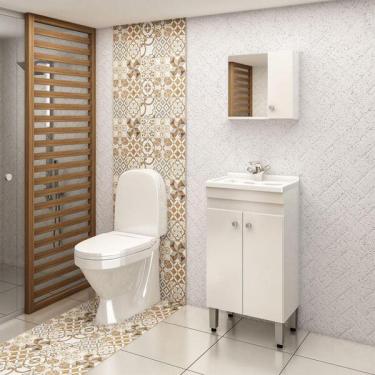 Imagem de Gabinete Para Banheiro 2 Portas Com Espelheira Ozini Móveis