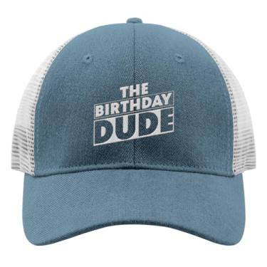 Imagem de TIHK Boné feminino estilo caminhoneiro The Birthday Dude com bordado snapback, Azul-celeste, Tamanho Único