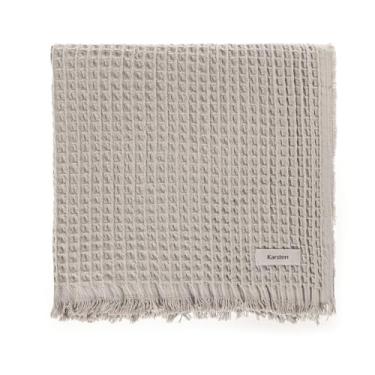 Imagem de Manta Decorativa Sofá Cama Poltrona Denver Piquet Algodão Karsten Franja Cor Prata