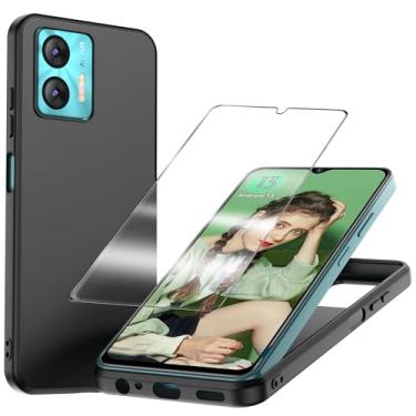 Imagem de YJROP Capa para Oukitel C35/C36 com película protetora de tela de vidro temperado fina de silicone de corpo inteiro antiarranhões à prova de choque para Oukitel C35/C36 16,56 polegadas (preto)