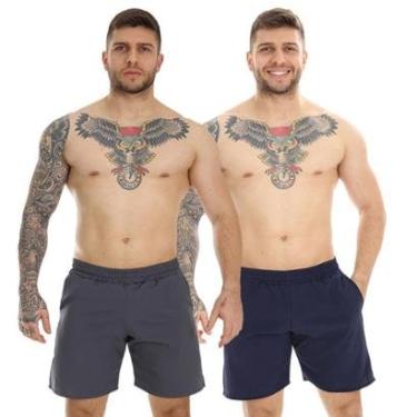 Imagem de Kit 2 Bermuda Com Bolso Tactel Frishop Masculina Esportiva-Masculino