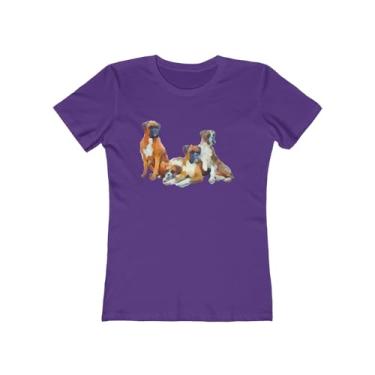 Imagem de Boxer Quartet - Camiseta feminina de algodão torcido, Roxo liso, G