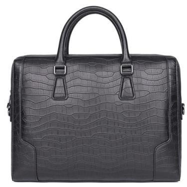 Imagem de Malas de couro genuíno de 35,5 cm para laptop e carteiro para homens e mulheres bolsa tiracolo bolsa de ombro bolsa de escritório, a