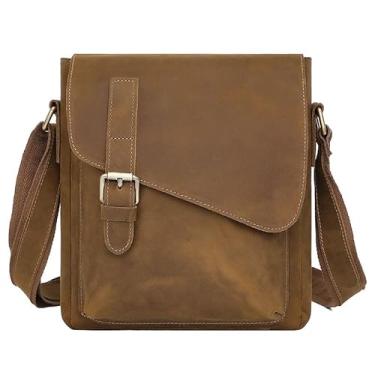 Imagem de Bolsa de ombro masculina de couro legítimo, bolsa mensageiro para homens, bolsa transversal, bolsa de viagem, a